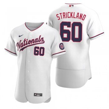 Men's Washington Nationals Hunter Strickland Nike White Authentic 2020 Alternate Jersey