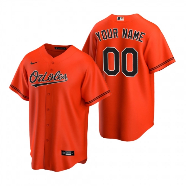 Men's Baltimore Orioles Custom Nike Orange 2020 Replica Alternate Jersey