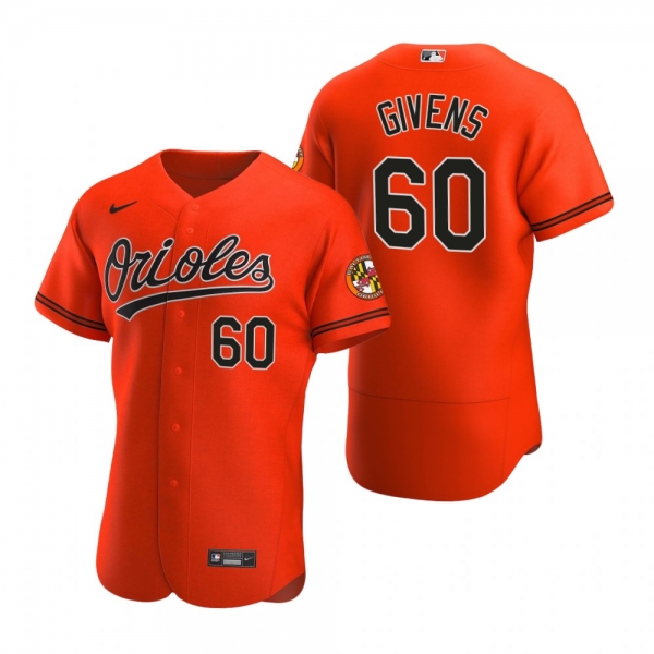 Men's Baltimore Orioles Mychal Givens Nike Orange Authentic 2020 Alternate Jersey