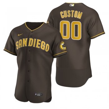 Men's San Diego Padres Custom Nike Brown Authentic 2020 Alternate Jersey