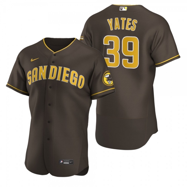 Men's San Diego Padres Kirby Yates Nike Brown Authentic 2020 Alternate Jersey