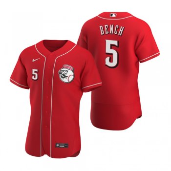 Men's Cincinnati Reds Johnny Bench Nike Scarlet Authentic 2020 Alternate Jersey