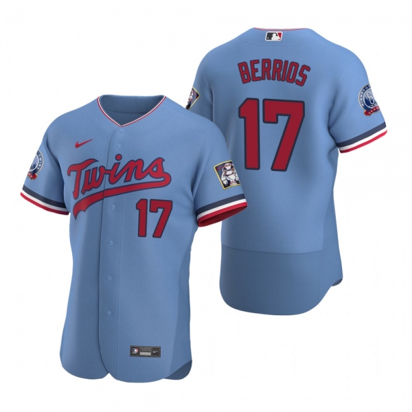 Men's Minnesota Twins Jose Berrios Nike Light Blue Authentic 2020 Alternate Jersey