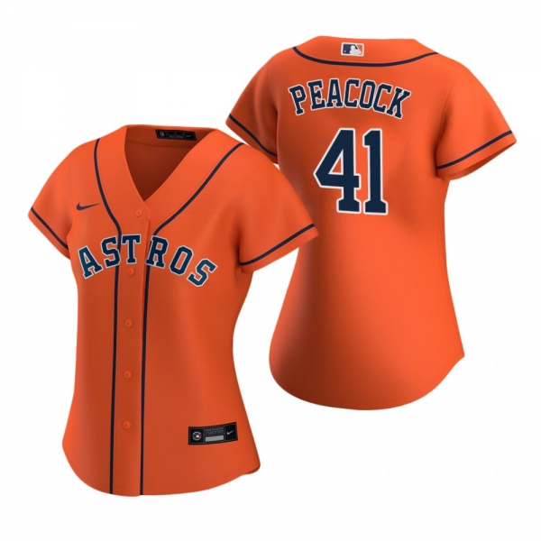 Women's Houston Astros Brad Peacock Nike Orange 2020 Replica Alternate Jersey