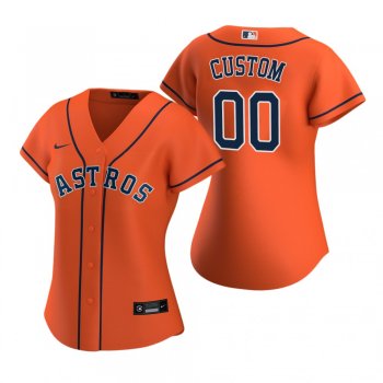 Women's Houston Astros Custom Nike Orange 2020 Replica Alternate Jersey