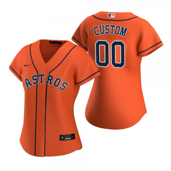 Women's Houston Astros Custom Nike Orange 2020 Replica Alternate Jersey