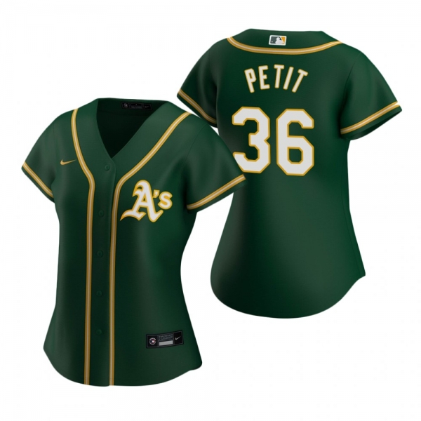 Women's Oakland Athletics Yusmeiro Petit Nike Green 2020 Replica Alternate Jersey