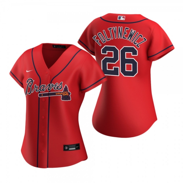 Women's Atlanta Braves Mike Foltynewicz Nike Red 2020 Replica Alternate Jersey