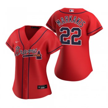 Women's Atlanta Braves Nick Markakis Nike Red 2020 Replica Alternate Jersey