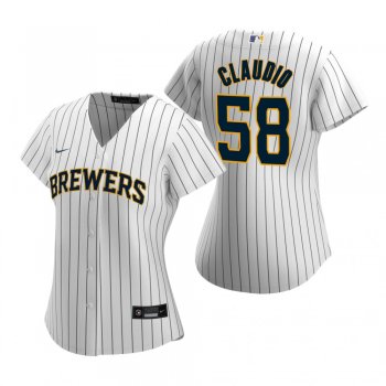 Women's Milwaukee Brewers Alex Claudio Nike White 2020 Replica Alternate Jersey