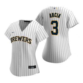 Women's Milwaukee Brewers Orlando Arcia Nike White 2020 Replica Alternate Jersey