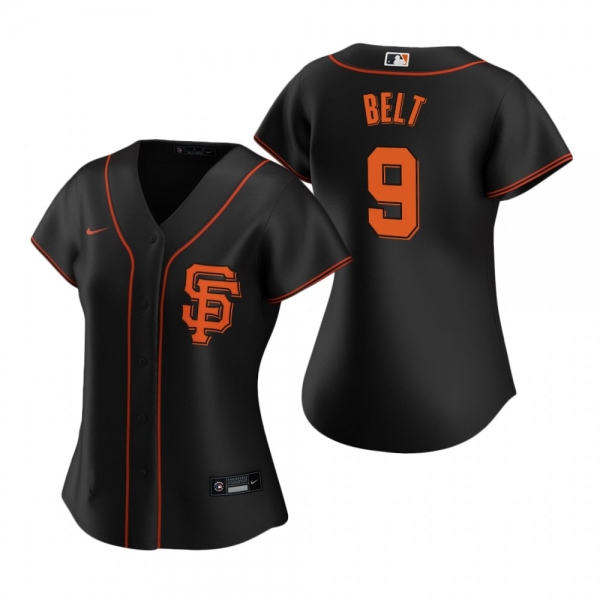 Women's San Francisco Giants Brandon Belt Nike Black 2020 Replica Alternate Jersey