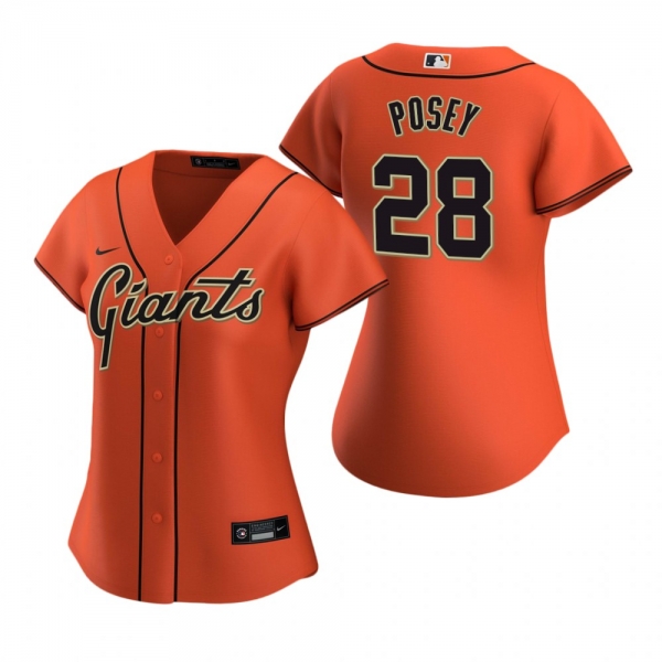 Women's San Francisco Giants Buster Posey Nike Orange 2020 Replica Alternate Jersey