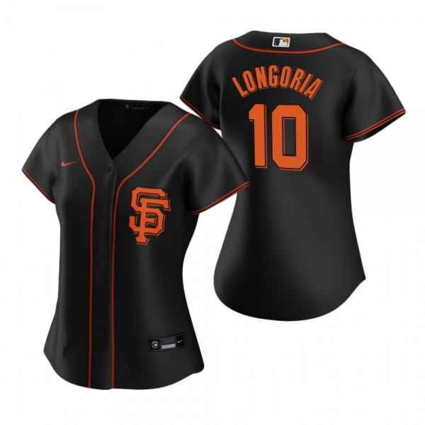 Women's San Francisco Giants Evan Longoria Nike Black 2020 Replica Alternate Jersey