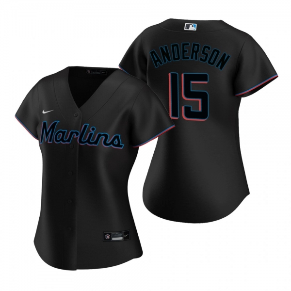 Women's Miami Marlins Brian Anderson Nike Black Replica 2020 Alternate Jersey