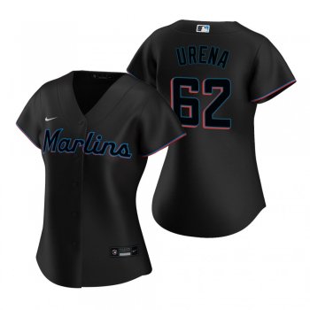 Women's Miami Marlins Jose Urena Nike Black Replica 2020 Alternate Jersey