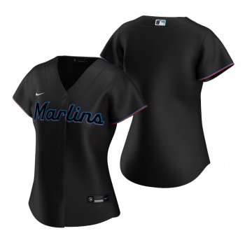 Women's Miami Marlins Nike Black Replica 2020 Alternate Jersey