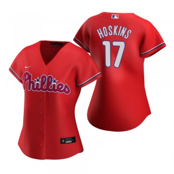 Women's Philadelphia Phillies Rhys Hoskins Nike Red 2020 Replica Alternate Jersey