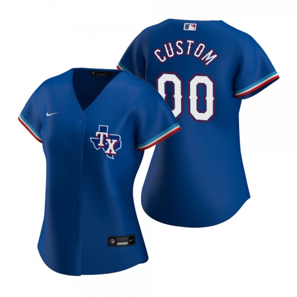 Women's Texas Rangers Custom Nike Royal 2020 Replica Alternate Jersey