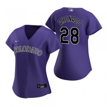 Women's Colorado Rockies Nolan Arenado Nike Purple 2020 Replica Alternate Jersey