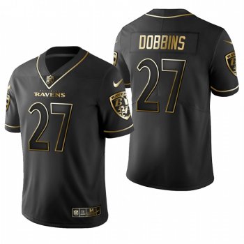 Ravens J.K. Dobbins Black 2020 NFL Draft Golden Edition Jersey