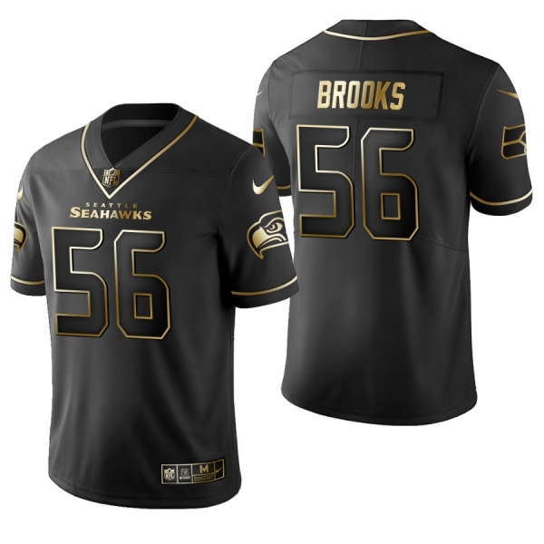 Seahawks Jordyn Brooks Black 2020 NFL Draft Golden Edition Jersey