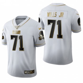 Browns Jedrick Wills Jr. White 2020 NFL Draft Golden Edition Jersey