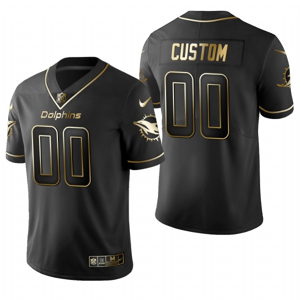 Dolphins Custom Black 2020 NFL Draft Golden Edition Jersey