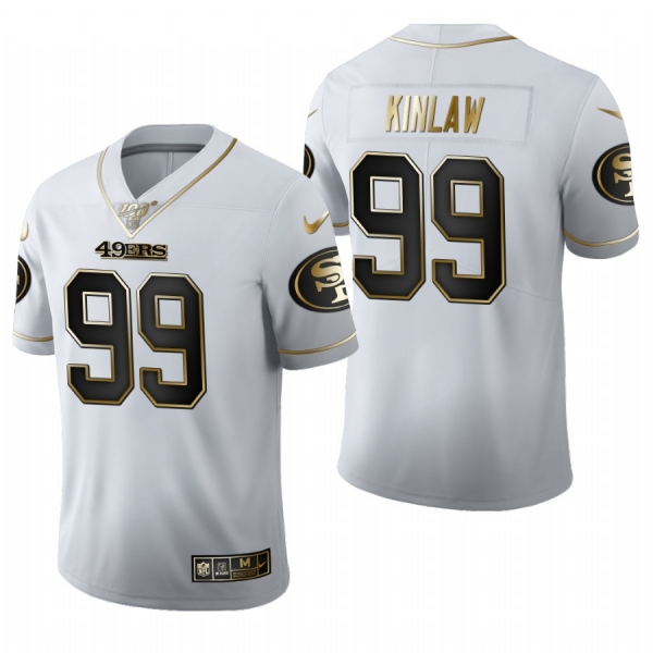 49ers Javon Kinlaw White 2020 NFL Draft Golden Edition Jersey