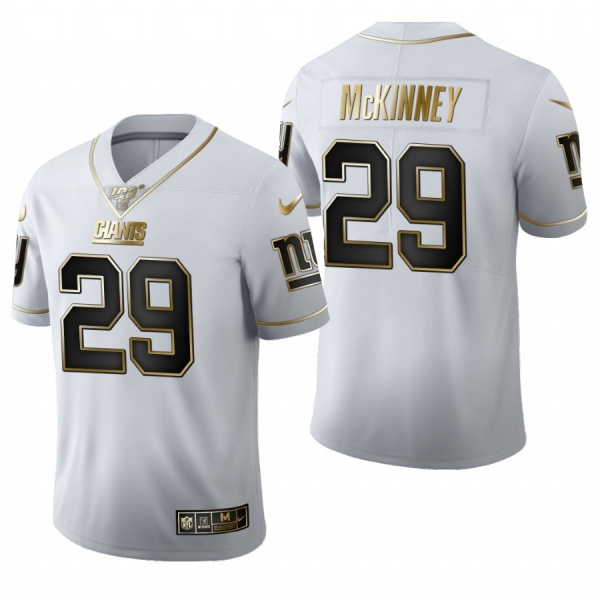 Giants Xavier McKinney White 2020 NFL Draft Golden Edition Jersey