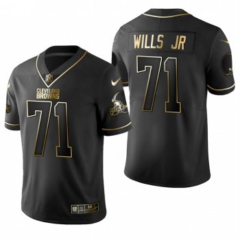 Browns Jedrick Wills Jr. Black 2020 NFL Draft Golden Edition Jersey