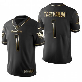 Dolphins Tua Tagovailoa Black 2020 NFL Draft Golden Edition Jersey