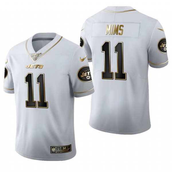 Jets Denzel Mims White 2020 NFL Draft Golden Edition Jersey