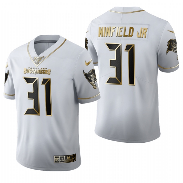 Buccaneers Antoine Winfield Jr. White 2020 NFL Draft Golden Edition Jersey