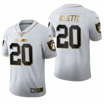 Raiders Damon Arnette White 2020 NFL Draft Golden Edition Jersey