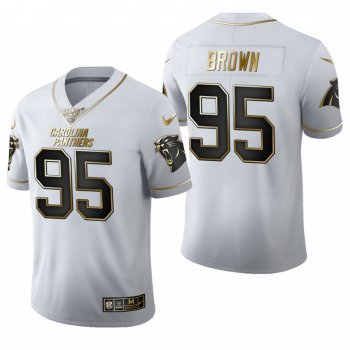 Panthers Derrick Brown White 2020 NFL Draft Golden Edition Jersey