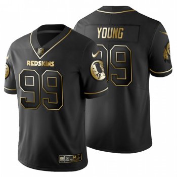 Chase Young #99 Washington Redskins Black 2020 NFL Draft Golden Edition Jersey