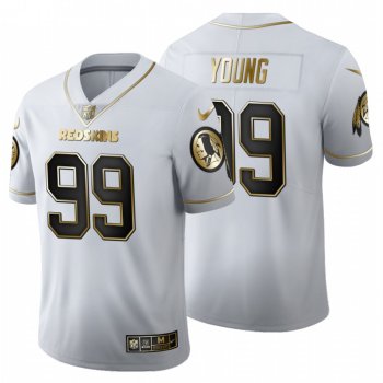 Chase Young #99 Washington Redskins white 2020 NFL Draft Golden Edition Jersey