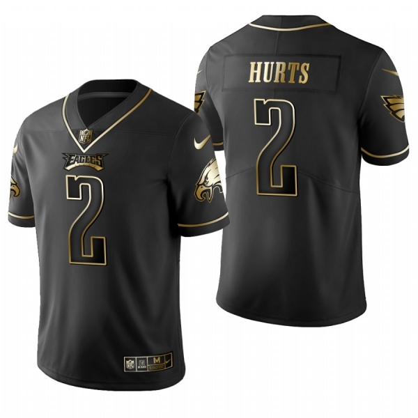 Eagles Jalen Hurts Black 2020 NFL Draft Golden Edition Jersey