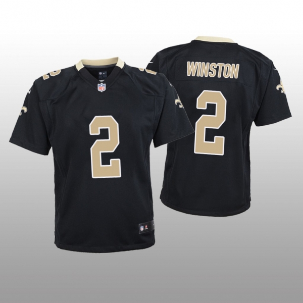 Youth New Orleans Saints Jameis Winston Black Jersey Game