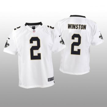 Youth New Orleans Saints Jameis Winston White Jersey Game