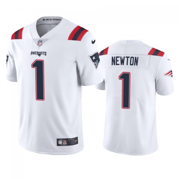 Men's New England Patriots Cam Newton White Vapor Limited Jersey