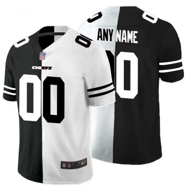 Nike Kansas City Chiefs Customized Black And White Split Vapor Untouchable Limited Jersey