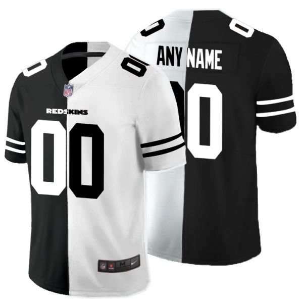 Nike Washington Redskins Customized Black And White Split Vapor Untouchable Limited Jersey