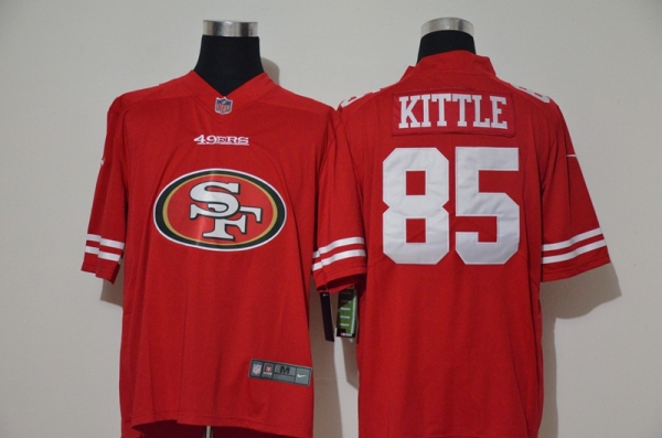 Nike 49ers 85 George Kittle Red Team Big Logo Vapor Untouchable Limited Jersey