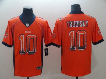 Nike Bears 10 Mitchell Trubisky Orange Drift Fashion Limited Jersey