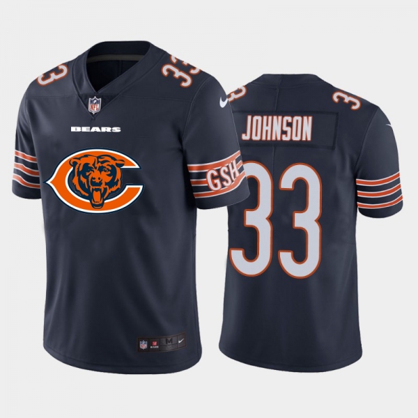 Nike Bears 33 Jaylon Johnson Navy Team Big Logo Vapor Untouchable Limited Jersey