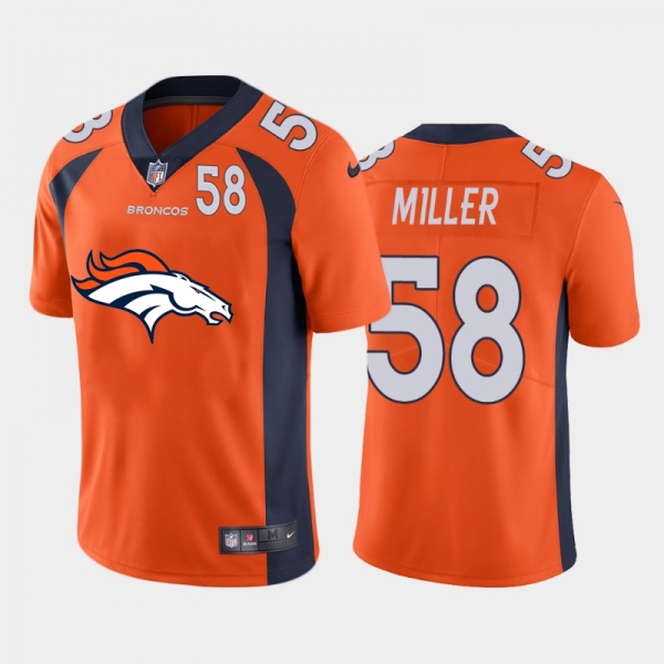 Nike Broncos 58 Von Miller Orange Team Big Logo Number Vapor Untouchable Limited Jersey