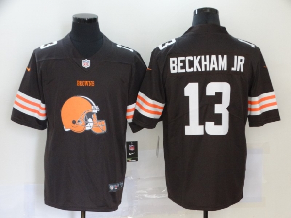 Nike Browns 13 Odell Beckham Jr. Brown Team Big Logo Vapor Untouchable Limited Jersey