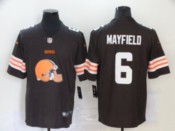 Nike Browns 6 Baker Mayfield Brown Team Big Logo Vapor Untouchable Limited Jersey